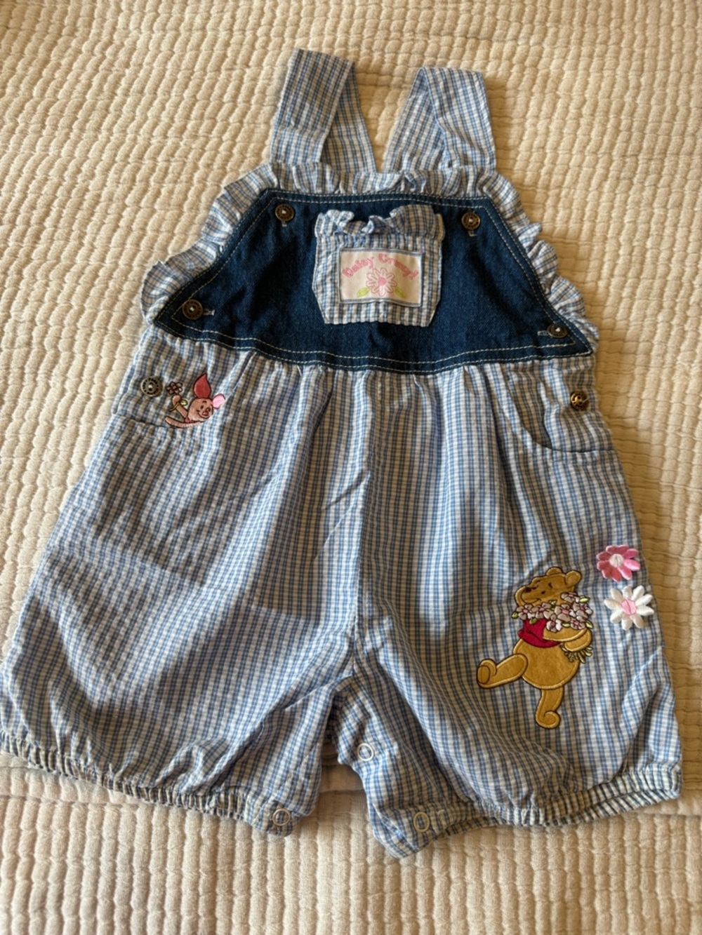 vintage Winnie the Pooh 100 Acre Collection baby overall romper
